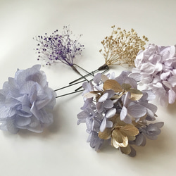 ◎紫＆金 着物に合わせる花ピンセット（5本） 4枚目の画像