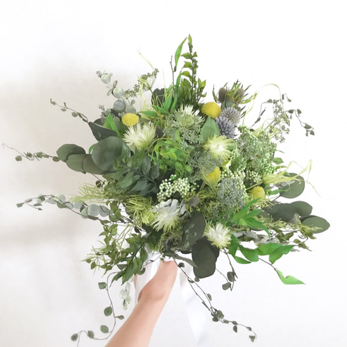 ナチュラルグリーンブーケ・プリザーブド ブーケ alizée アリゼ 通販