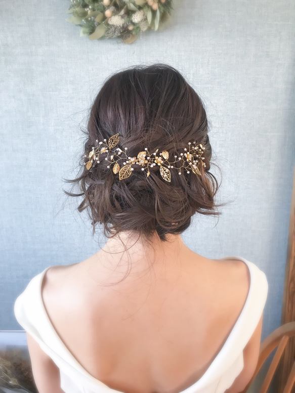 ◎小枝パールと花のヘッドドレス&ネックレス(2way) ヘッド ◎小枝パールと花のヘッドドレス&ネックレス(2way) ヘッド
