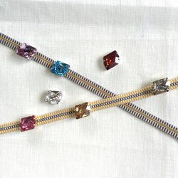 Shine シンプルで大人なスワロフスキー帯留＆三部紐セット 帯留め La