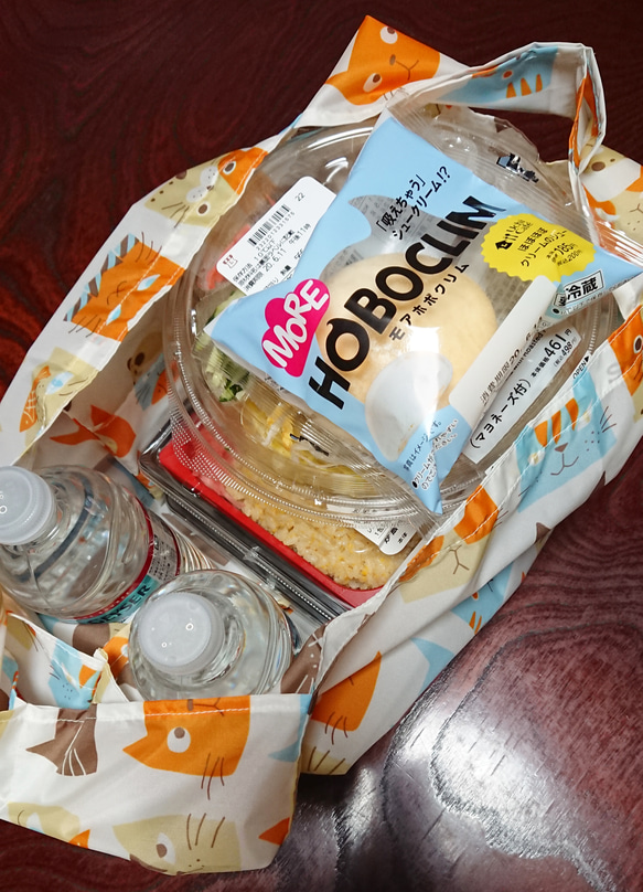 コンビニでのお買い物にピッタリ！お弁当がすっぽり入るエコバッグ♪ 4枚目の画像