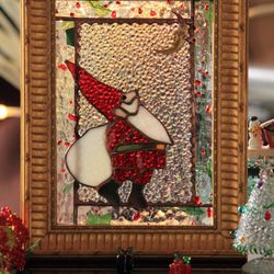 ステンドグラス　お正月飾りとサンタがいっぱい 0_8c9830bc99025a31768018e1b54e