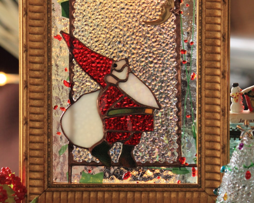 ステンドグラス　お正月飾りとサンタがいっぱい 0_8c9830bc99025a31768018e1b54e