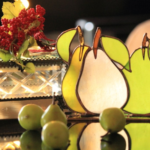 ステンドグラス ラフランス オブジェ Triple その他インテリア雑貨