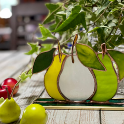 再販】ステンドグラス ラフランスのオブジェ その他インテリア雑貨