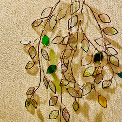 wild rose さま専用　オーダー作品　glass leaves 1枚目の画像