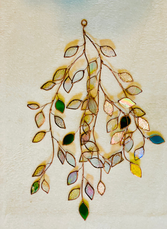 wild rose さま専用　オーダー作品　glass leaves 8枚目の画像