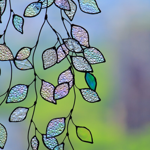 ステンドグラス　Glass　Leaves 受注制作】ステンドグラス glass Leaves ガーランド
