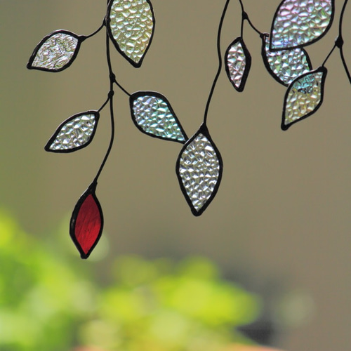 ステンドグラス　Glass　Leaves 受注制作】ステンドグラス glass Leaves ガーランド