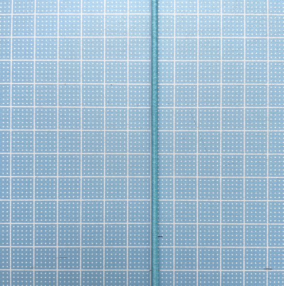 ショップオリジナル2.5㎜幅国産ウーリーゴム　50m巻き(ライトブルー) 4枚目の画像
