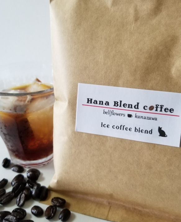 ★値下げしました！残りわずか★　Hana Blend Coffee　アイス珈琲ブレンド　細挽粉100g入袋の2袋セット 1枚目の画像