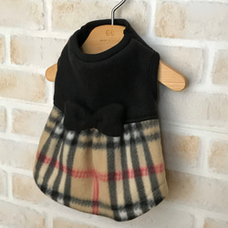 犬服　フリースタータンチェック④ 3枚目の画像