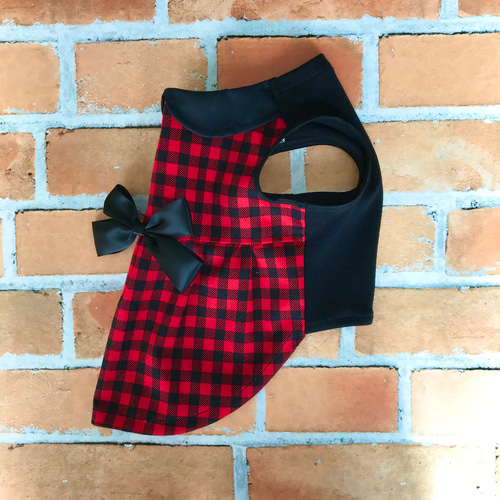 犬服 赤チェック③ ペット服・アクセサリー megu-megu 通販 11231897