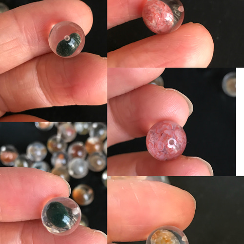 ゴビ石−462 ゴビ瑪瑙 樹脂製品 43 個 片穴ビーズ 樹脂・レジン KIKI 