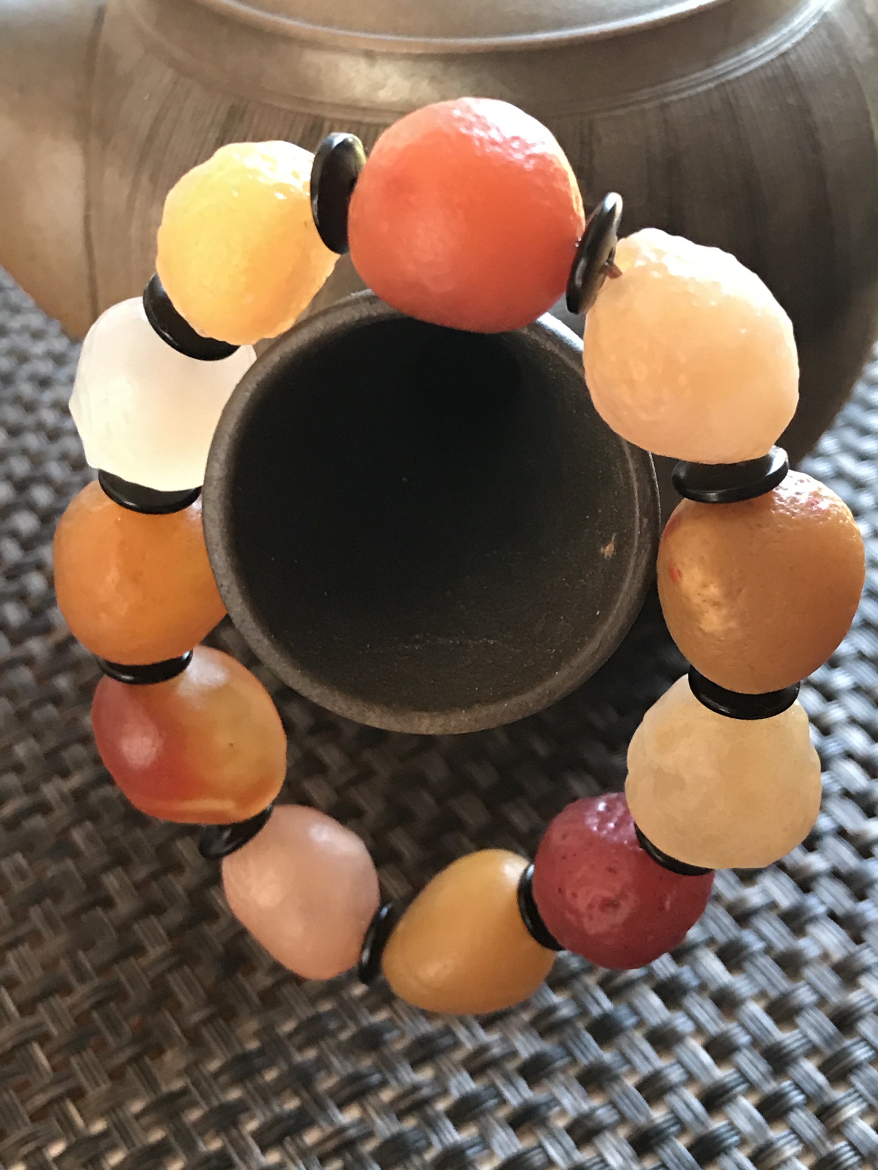 ゴビ石−550 ゴビ瑪瑙　原石　ブレスレット　男女兼用