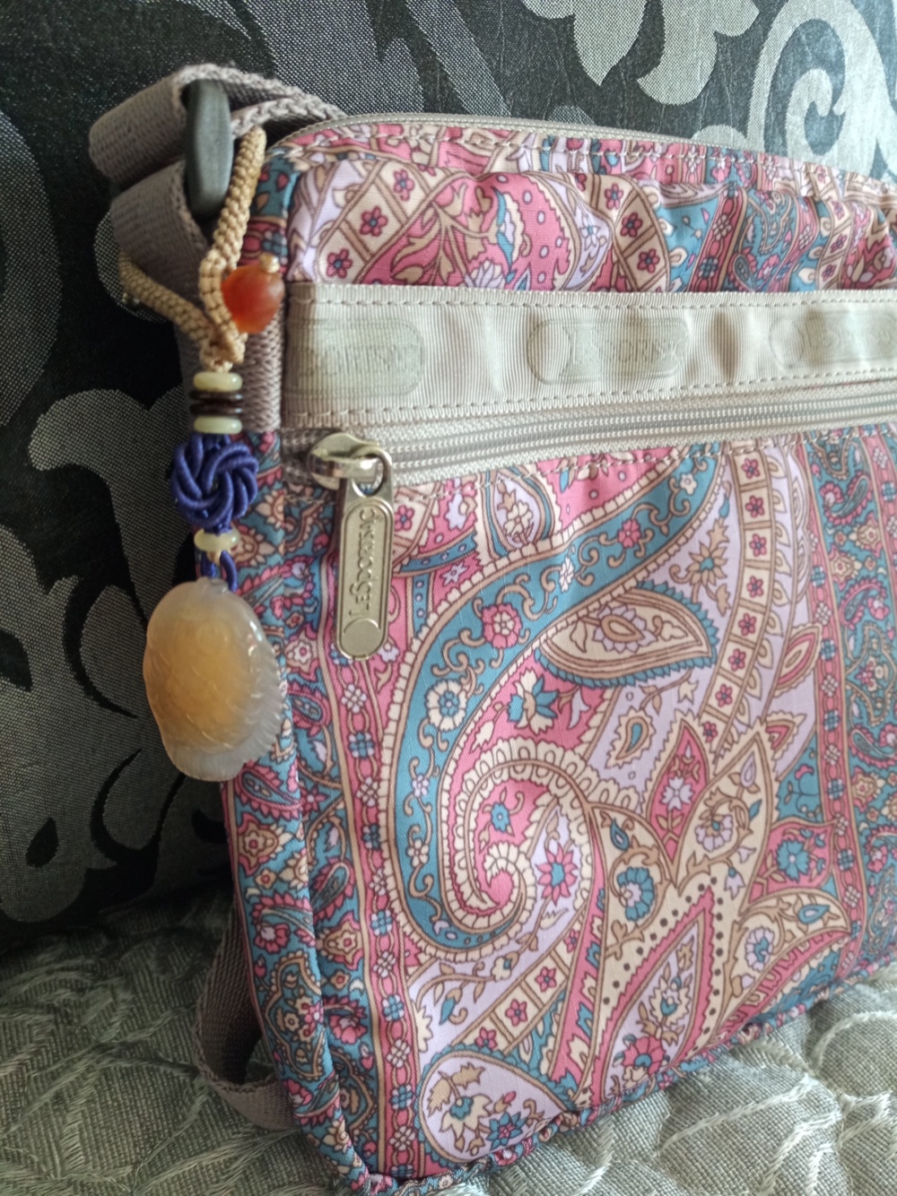 ゴビ瑪瑙マクラメバッグアクセサリー