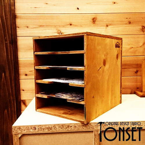 A4プリントラック5段 オークcol. 本棚・絵本棚・マガジンラック 工房