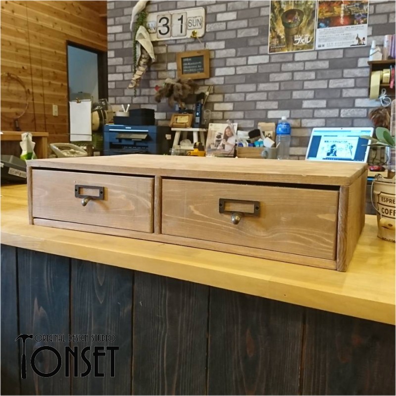 横2連木製A4ファイルボックス オークVer. 6,396円