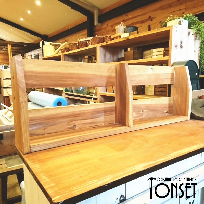 デスクトップ薄型縦ラック900 オークcol.