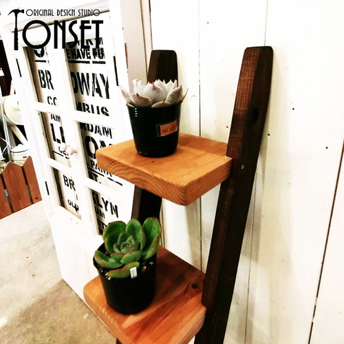 個々5連立て掛けラック ウォルナット＆オークcol. 壁掛けラック