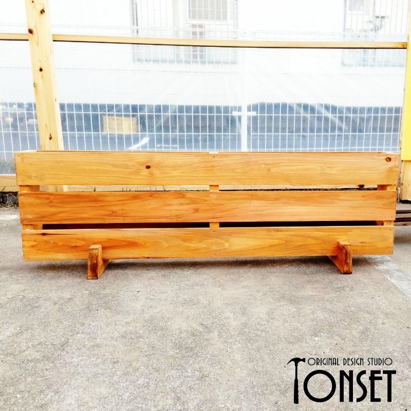 パレット風スタンドプランター ロングロータイプ オークcol.