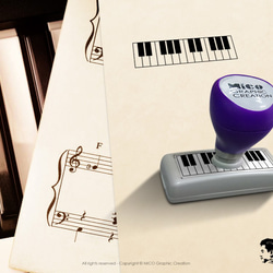 音樂印章 鋼琴和弦原子印 37mm x 10mm、琴鍵、指法、樂理，音樂教學印, 鋼琴教學印 第1張的照片