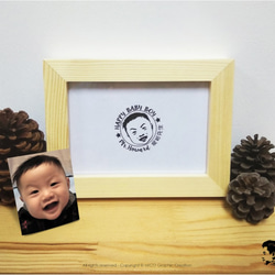 カスタマイズされたシールベビー子供のプリントの肖像画原子ラウンド+デジタル画像ファイル（シングル） 2枚目の画像