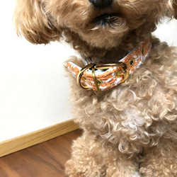 おしゃれな犬の首輪｜ツイード・カラーCHISA（オレンジ） 4枚目の画像
