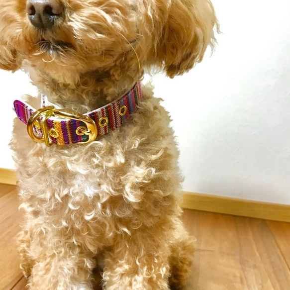 おしゃれな犬の首輪｜手織りネパール柄カラー 2枚目の画像