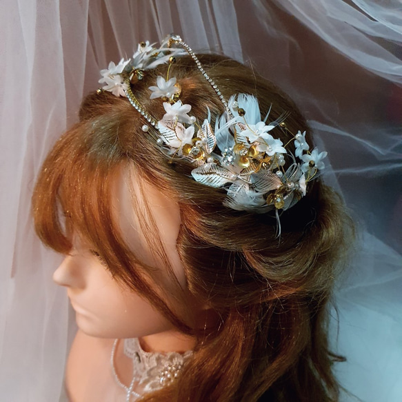 EVA-獨家絕版羽毛髮箍手工新娘頭飾飾品 第3張的照片