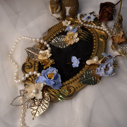 EVA-獨家絕版藍色系手工花三件式手工新娘頭飾飾品 第3張的照片
