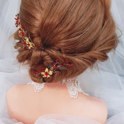 中国金色の赤い結晶の葉の手は、花嫁の頭髪を作った 2枚目の画像