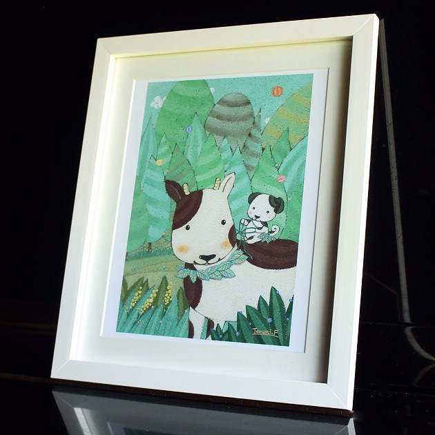 額装デジタル絵画【ワイド四切】おそろい　※他サイズへの変更可能