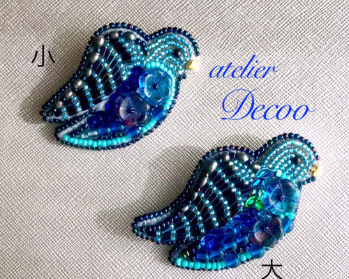 APROSIO＆CO 鳥のビーズブローチ APROSIO＆CO 鳥のビーズブローチ