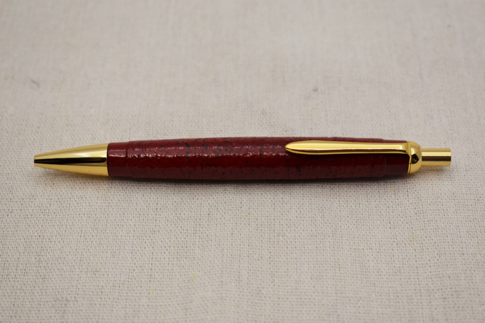 ボールペン　(ノック式)   糸巻朱漆黒漆朱漆研出