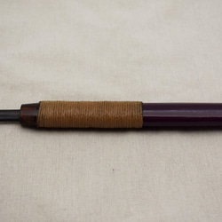 彫刻刀　ナギナタ刃　12㎜  綿糸巻白漆紫漆柄 1枚目の画像