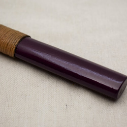 彫刻刀　ナギナタ刃　12㎜  綿糸巻白漆紫漆柄 5枚目の画像
