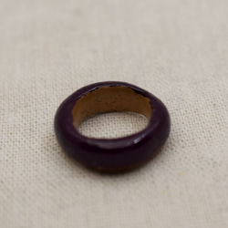 指輪　9号    白漆朱合漆研出紫漆 5枚目の画像
