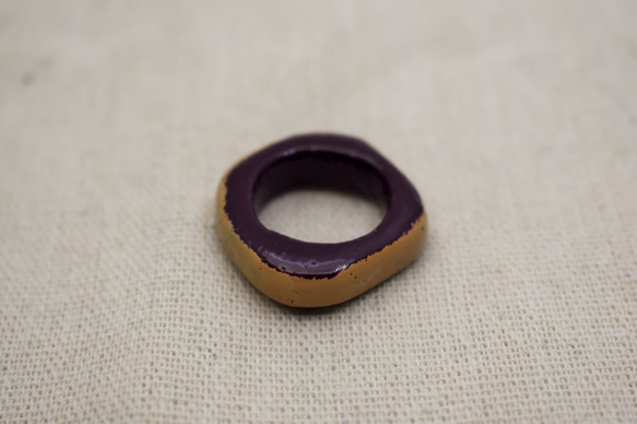 指輪 10号    紫漆白漆 1枚目の画像