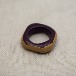 指輪 10号    紫漆白漆 2枚目の画像