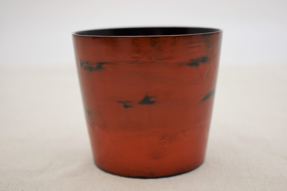 ちょこカップ　黒漆朱漆研出