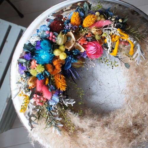 wreathe プリザーブドフラワー ドライフラワー リース リース An. 通販  