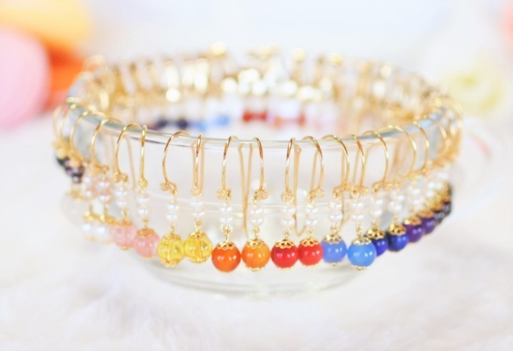 洋服にも和服にも合う★お好きな3色set⁂天然石の一粒イヤリング(ピアス)☺天然石とパールのアクセサリー☺