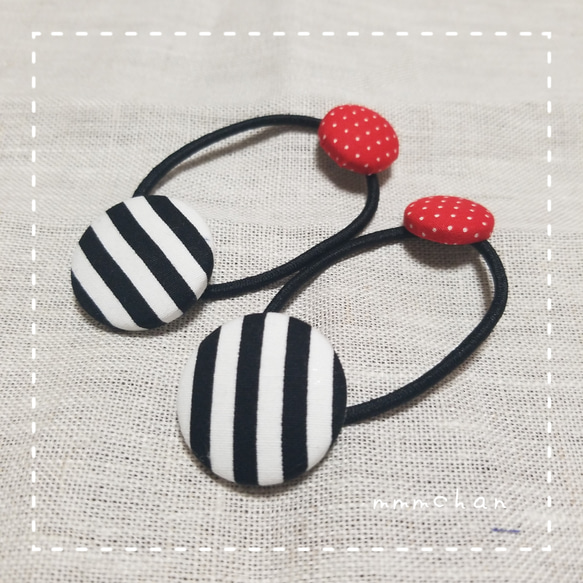 K様オーダー品＞リバティくるみボタンゴム大小（C,D,F） ヘアゴム