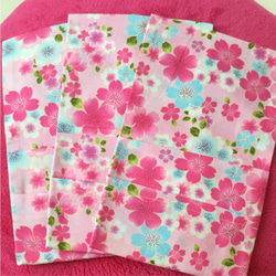 ４種 桜柄 ポケットティッシュケース ティッシュケース ティッシュ入 外出用品 ピンク桜 4枚目の画像