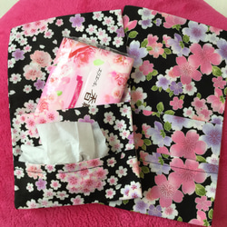 ４種 桜柄 ポケットティッシュケース ティッシュケース ティッシュ入 外出用品 ピンク桜 5枚目の画像