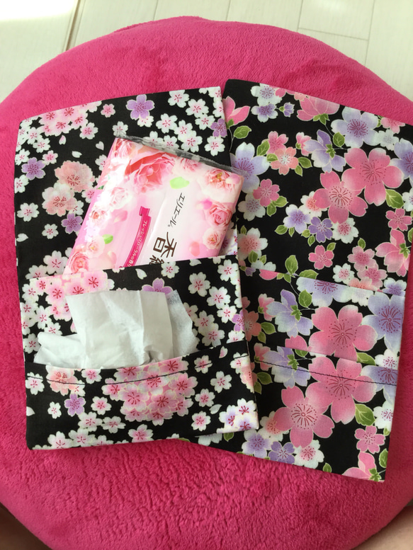 ４種 桜柄 ポケットティッシュケース ティッシュケース ティッシュ入 外出用品 ピンク桜 5枚目の画像