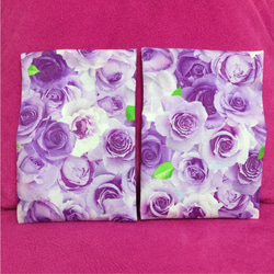 ポケットティッシュケース ティッシュケース 外出用品 バラ柄 薔薇柄 パープルローズ ティッシュ入れ 紫バラ 紫薔薇 3枚目の画像