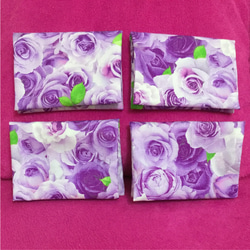 ポケットティッシュケース ティッシュケース 外出用品 バラ柄 薔薇柄 パープルローズ ティッシュ入れ 紫バラ 紫薔薇 4枚目の画像