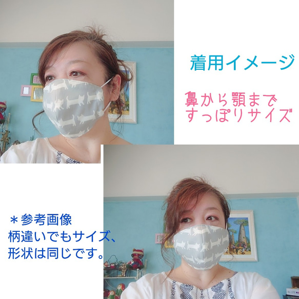 【再販】涼感さらり夏マスク・ハシビロコウ接触冷感立体マスク(生成) 5枚目の画像